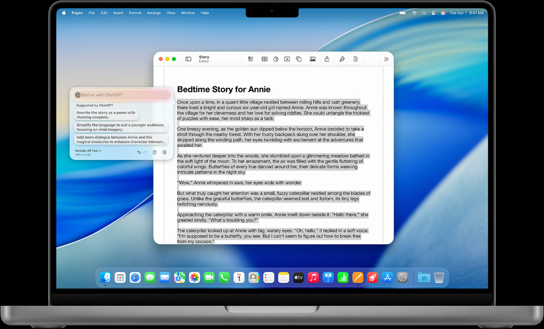 MacBook a mostrar a funcionalidade Compor das ferramentas de escrita