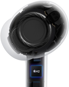 „AirPods Pro 3“, permatomos, vidinė konstrukcija